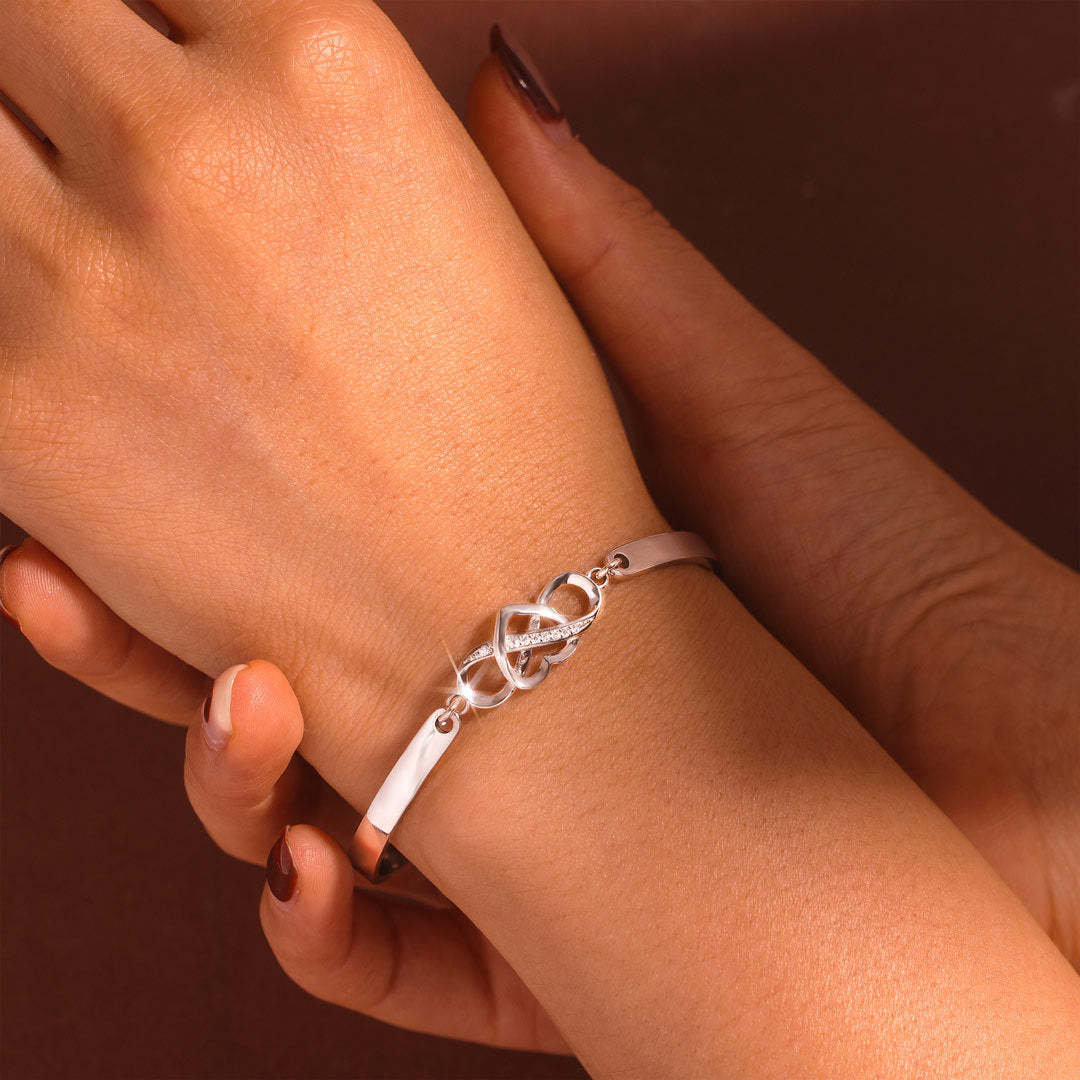 For Love - I Love You Forever and Always Infinity Heart Bracelet