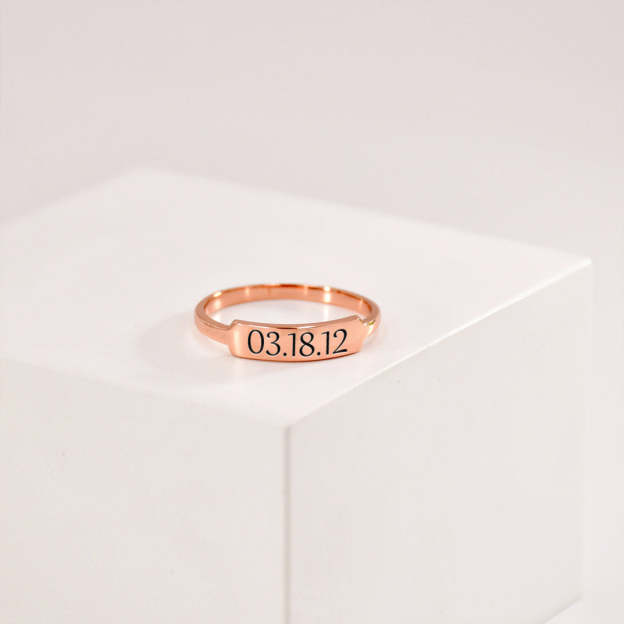 Custom Delicate Dainty Bar Ring