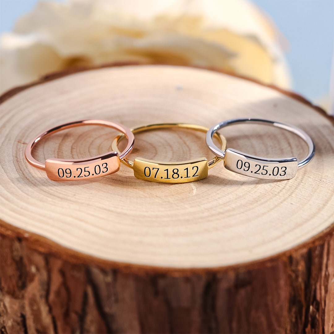 Custom Delicate Dainty Bar Ring