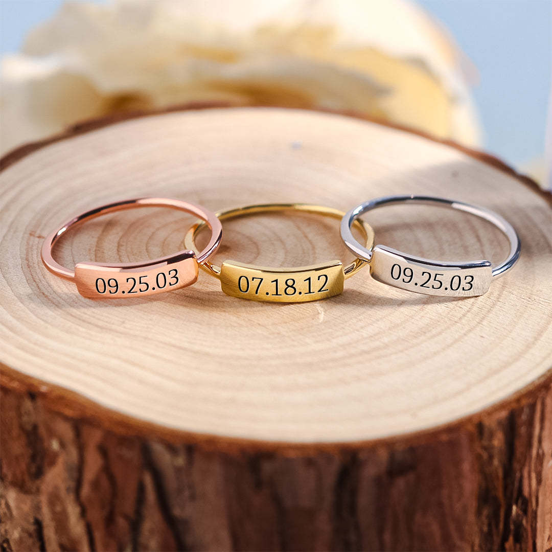 Custom Delicate Dainty Bar Ring