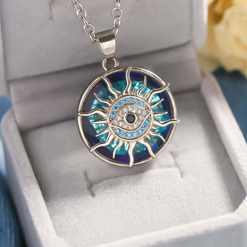 S925 May You Always be Protected Crystal Evil Eye Necklace