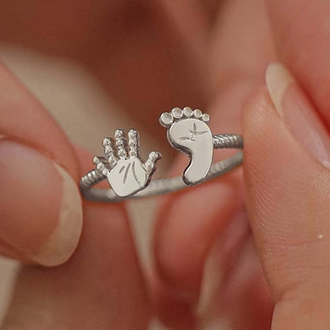 For Mother - S925 You Are Going to Make a Wonderful Mama Baby Palm and Feet Ring