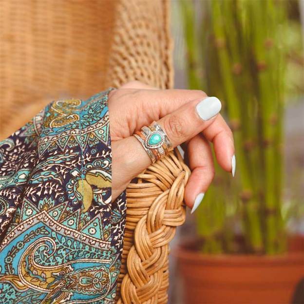 S925 Tranquil Oasis-The Serenity Turquoise Large Circle Ring