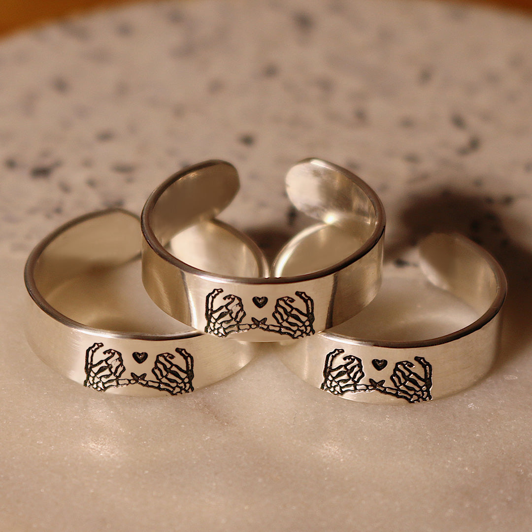 For Friend - S925 Ride or Die Skeleton Pinky Promise Ring