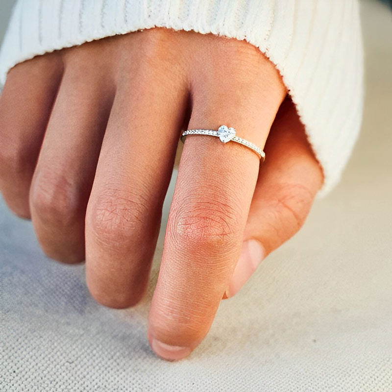 For Granddaughter - S925 I Love You Forever And Always Triple Heart Stacking Ring