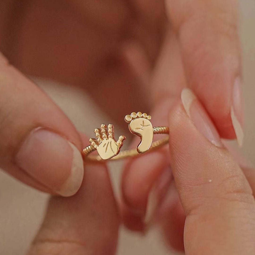 For Mother - S925 You Are Going to Make a Wonderful Mama Baby Palm and Feet Ring