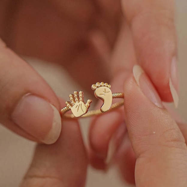 For Mother - S925 You Are Going to Make a Wonderful Mama Baby Palm and Feet Ring