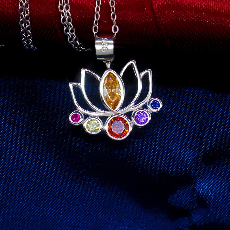 S925 No Mud No Lotus Hallow Lotus Necklace