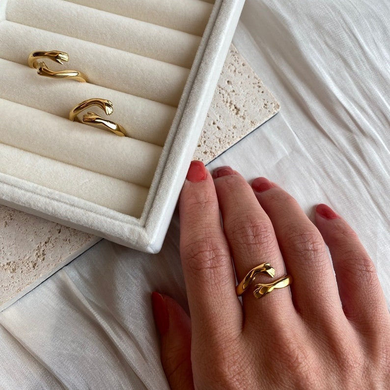 For Granddaughter- S925 Live Fully Love Freely Give Hug Always Hug Ring