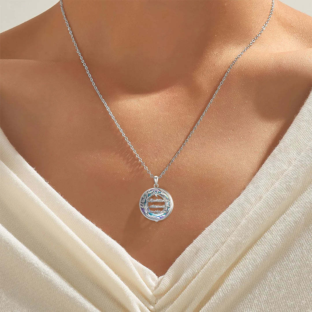 S925 She Believed She Could So She Did Circle Crystal Necklace