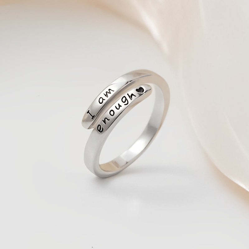 For Self - I Am Deserving of Everything Good Coming My Way Enough Heart Ring
