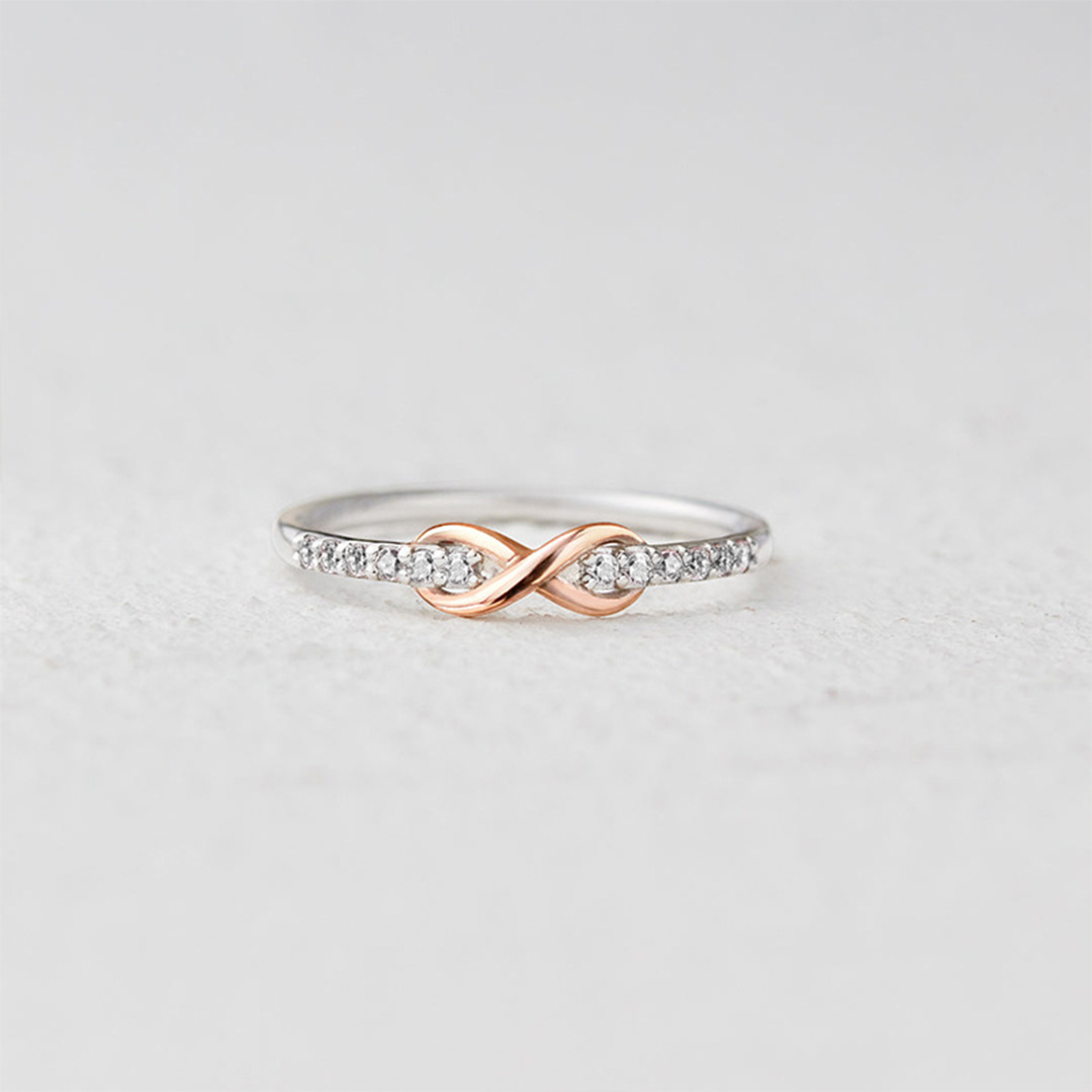S925 Aunt And Niece Forever Linked Together Infinity Ring