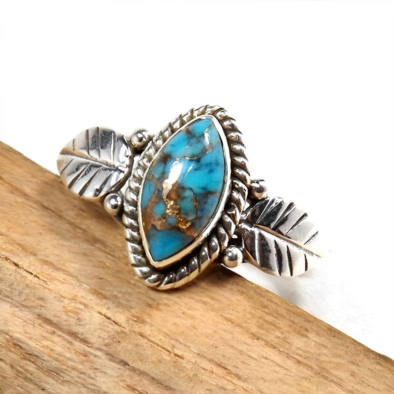 Turquoise Leaf Vintage Ring