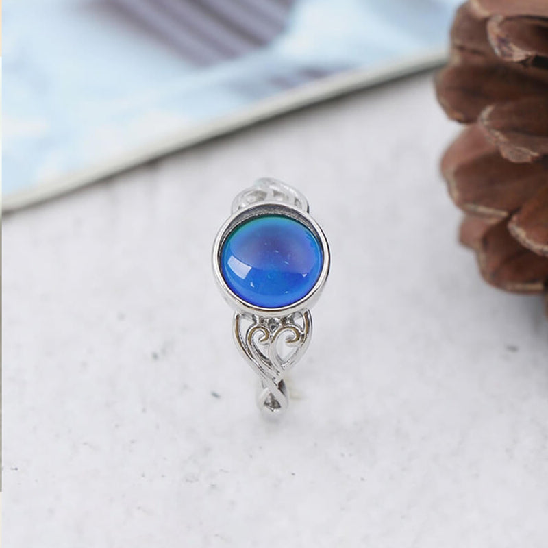 S925 Mood Ring Color Changing Circle Diamond Color Changing Ring