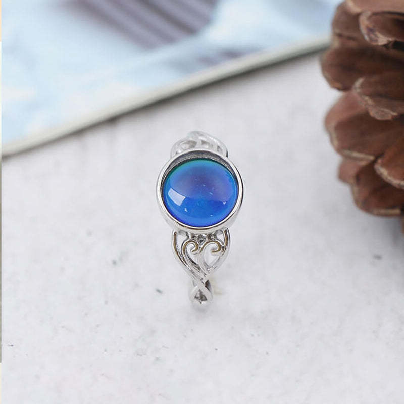 S925 Mood Ring Color Changing Circle Diamond Color Changing Ring