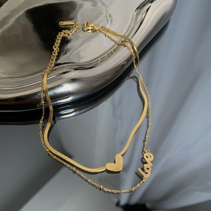 Love Heart Stacked Anklet