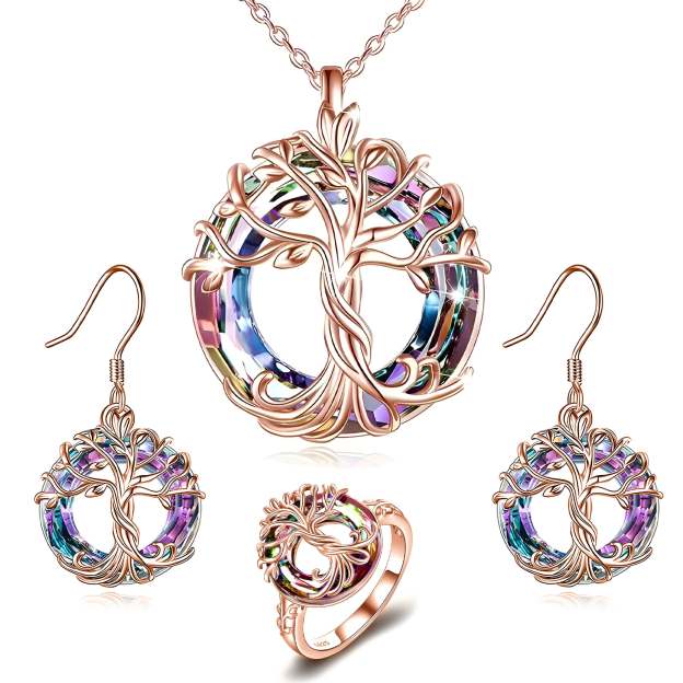 For Mom - S925 Mother is the Family Root Tree Crystal Necklace