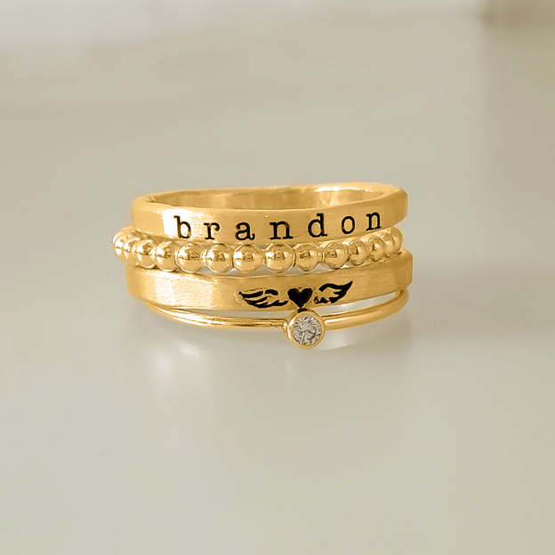 For Memorial - To My Father in Heaven Wings Ring