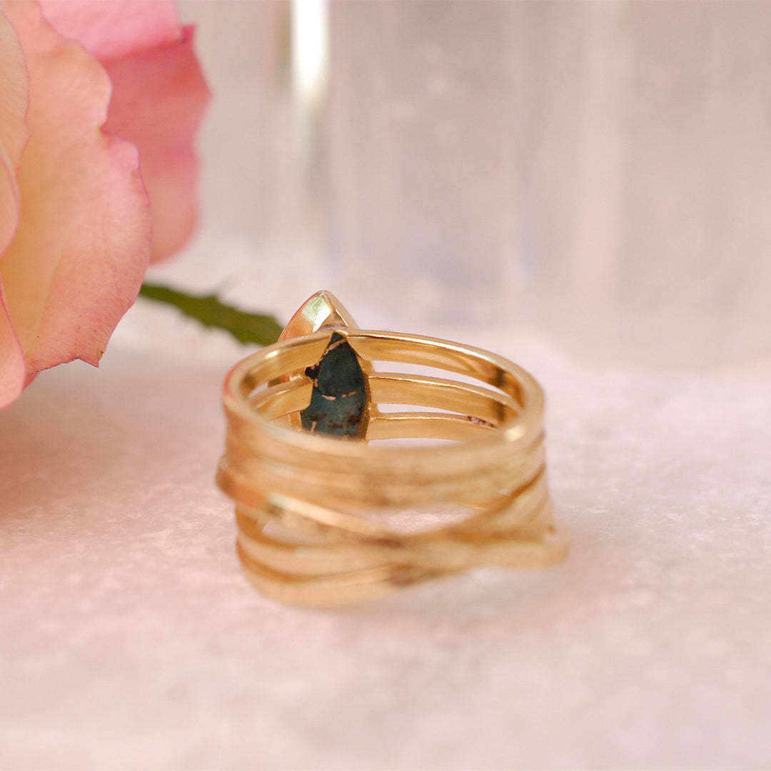 S925 Teardrop Turquoise Ring