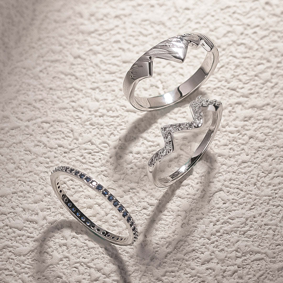 S925 Keep Climbing Mountain Rings