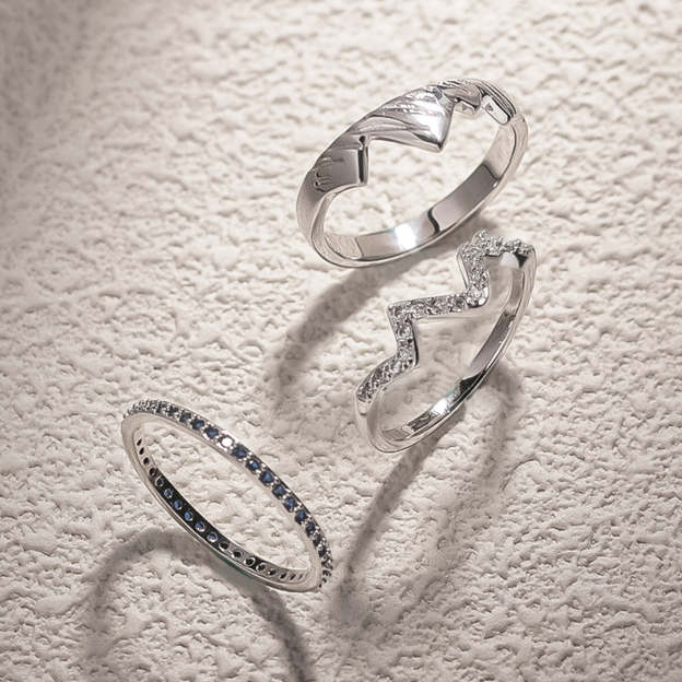 S925 Keep Climbing Mountain Rings
