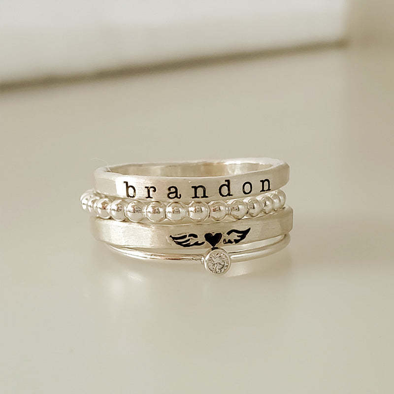 For Memorial - To My Father in Heaven Wings Ring