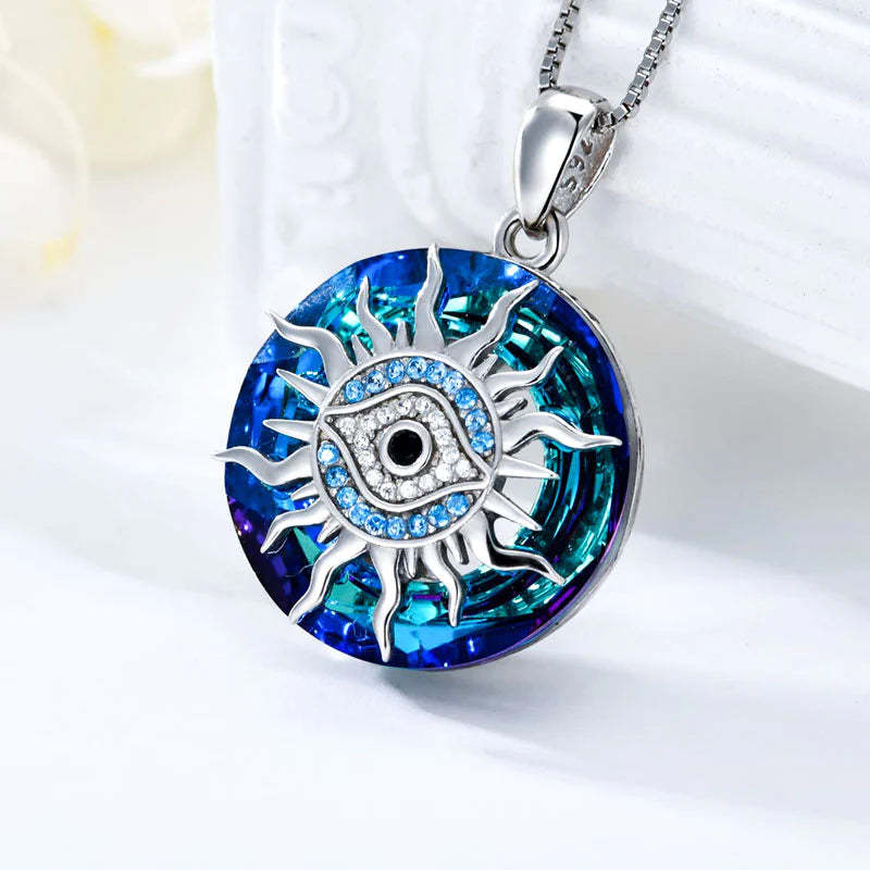 S925 May You Always be Protected Crystal Evil Eye Necklace