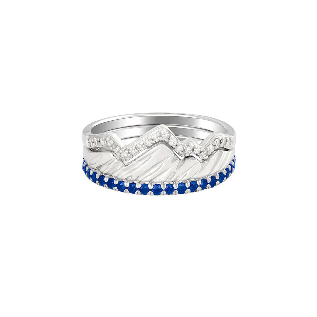 S925 Keep Climbing Mountain Rings