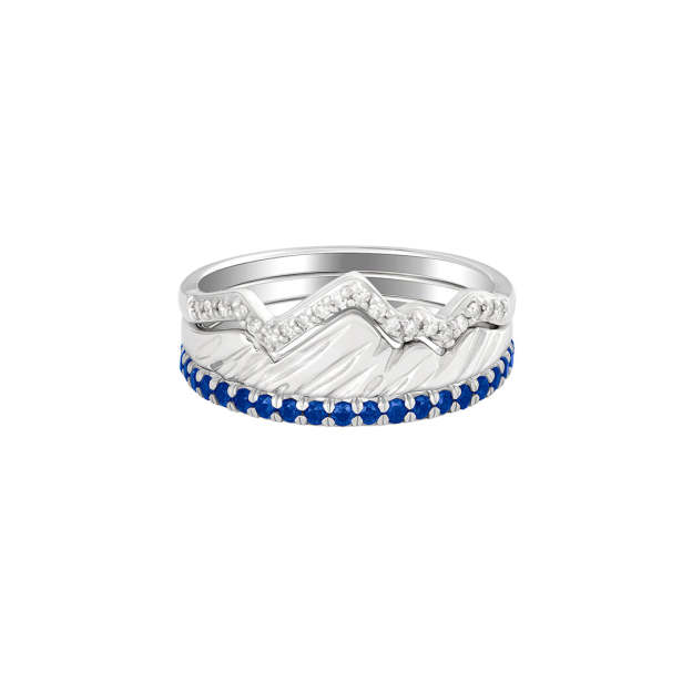 S925 Keep Climbing Mountain Rings