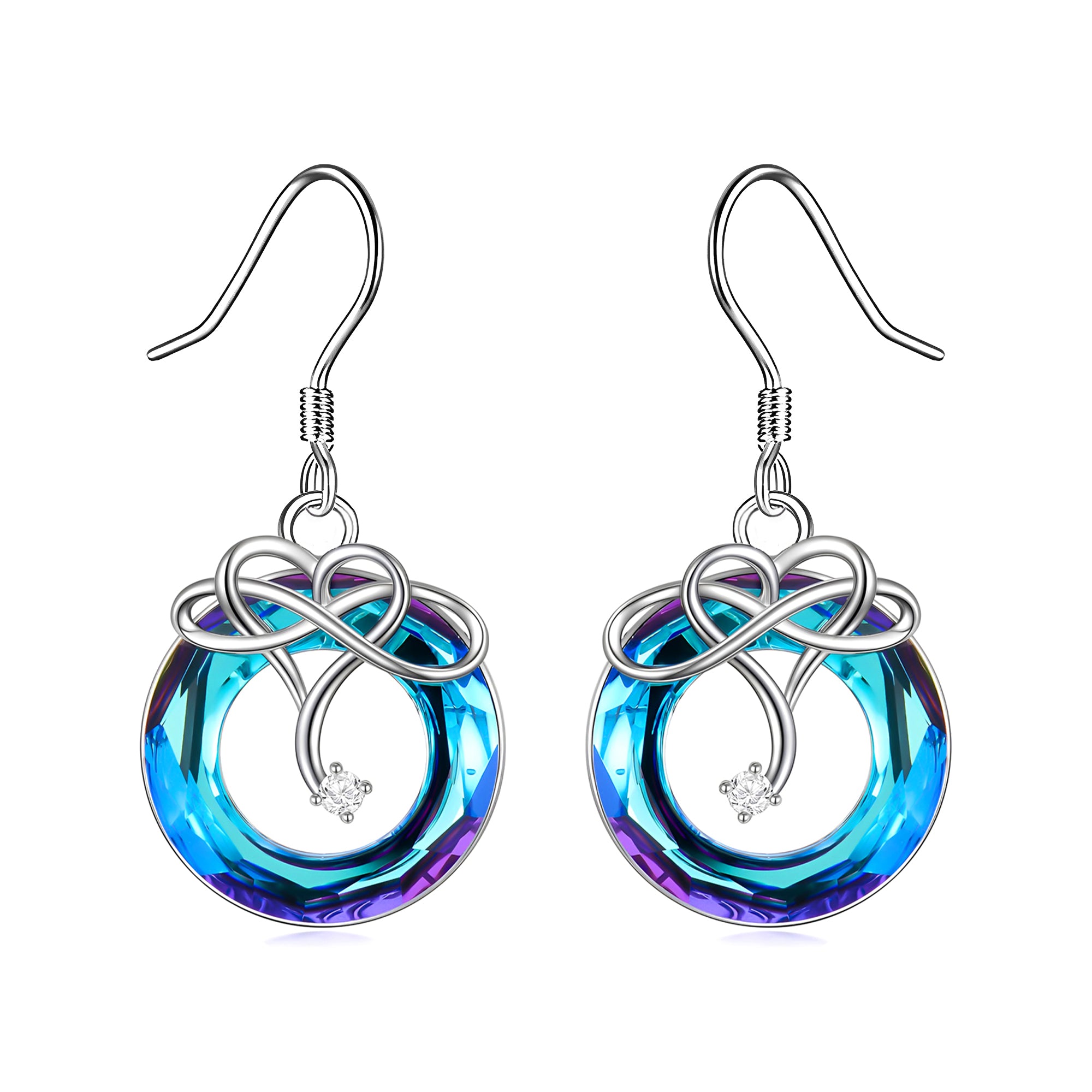 S925 I Love You until Infinity Runs Out Crystal Infinity Earrings