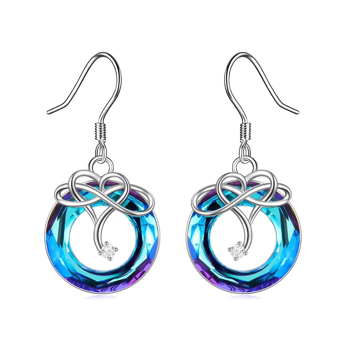 S925 I Love You until Infinity Runs Out Crystal Infinity Earrings
