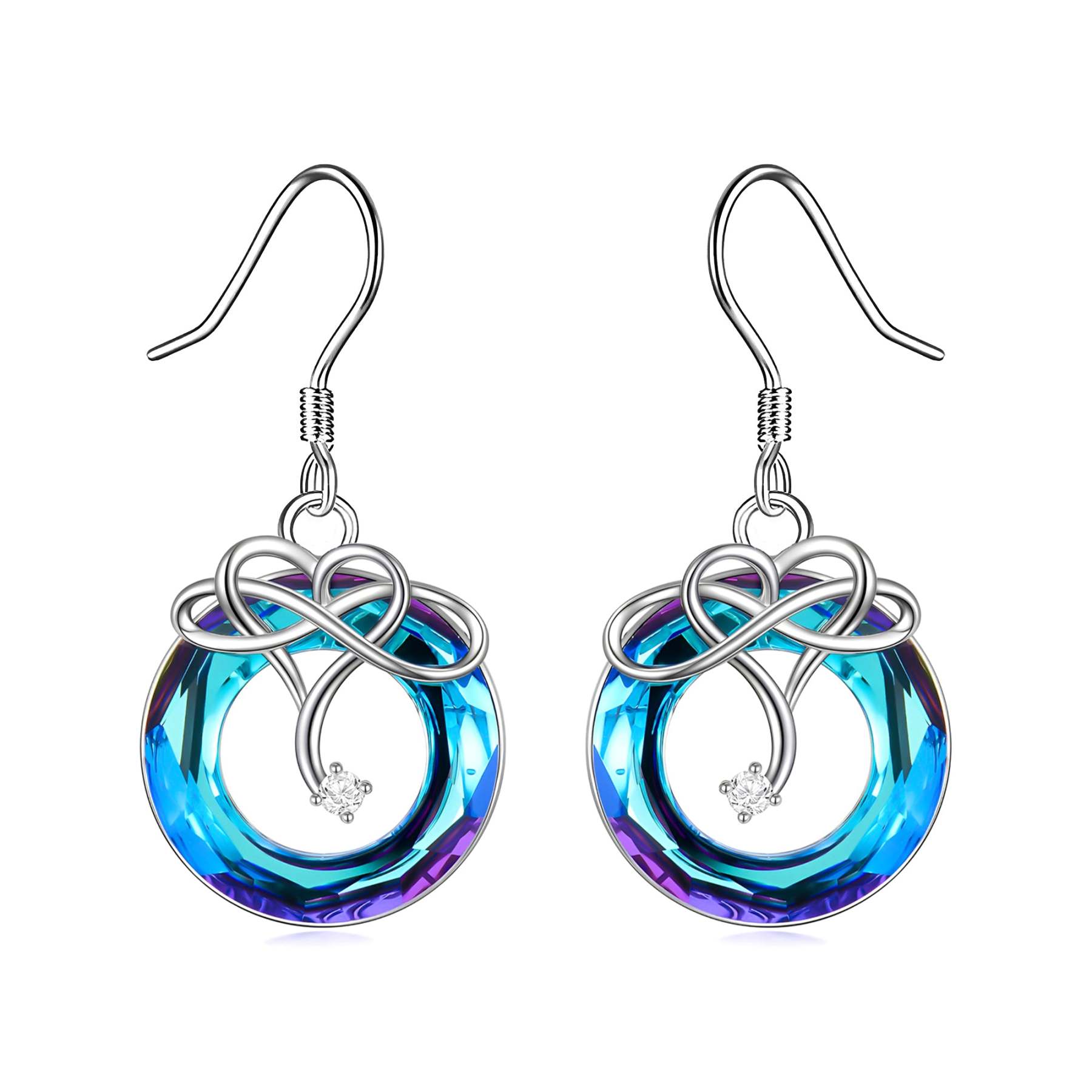 S925 I Love You until Infinity Runs Out Crystal Infinity Earrings