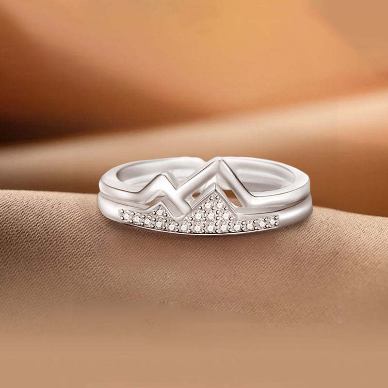 For Daughter - S925 Life May not Get Easier but You Always Get Stronger Climb Pave Mountain Ring