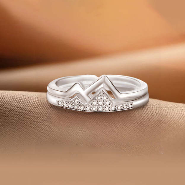 For Daughter - S925 Life May not Get Easier but You Always Get Stronger Climb Pave Mountain Ring