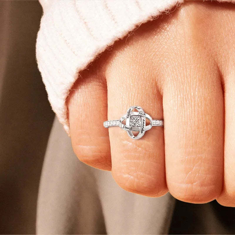 S925 Custom Name Knot Ring