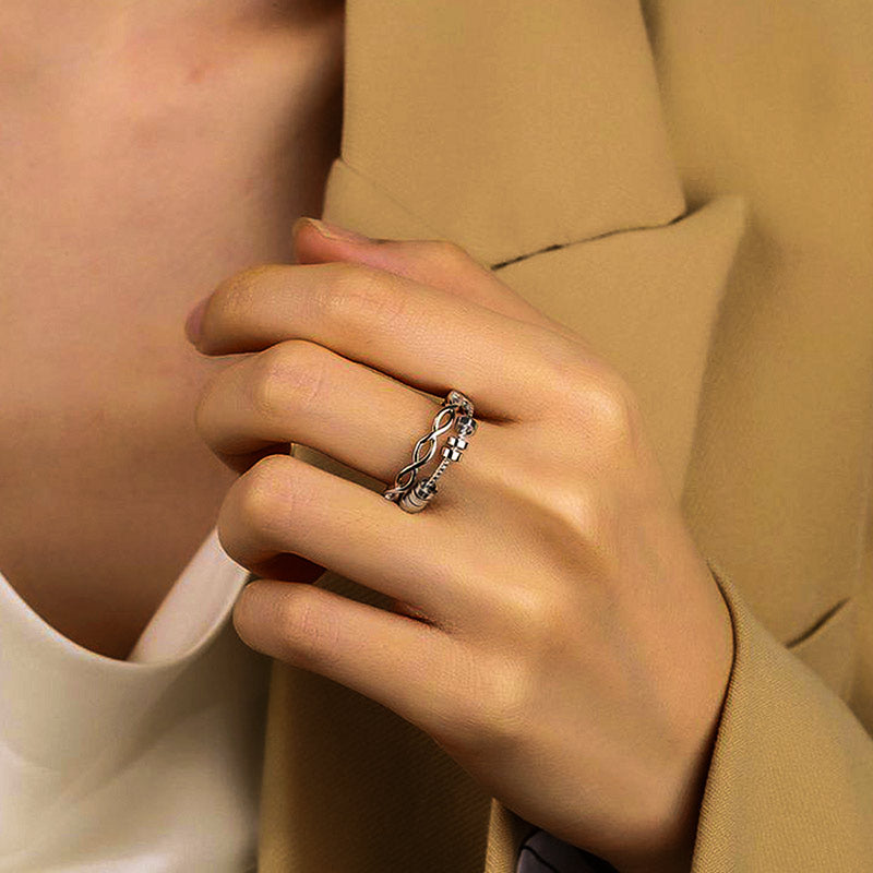 For Daughter - S925 Drive Away Your Anxiety Infinity Fidget Ring