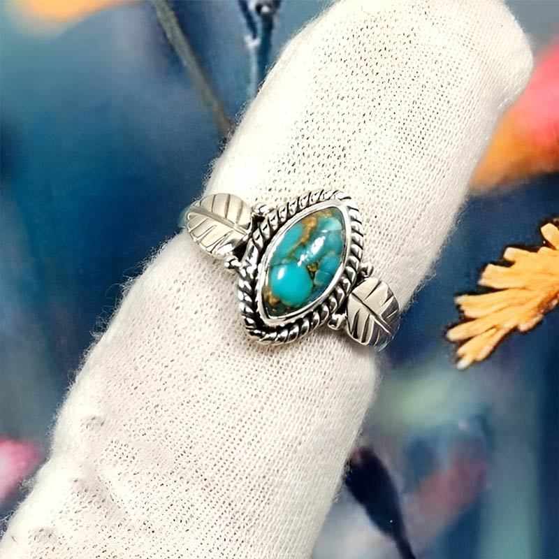 Turquoise Leaf Vintage Ring