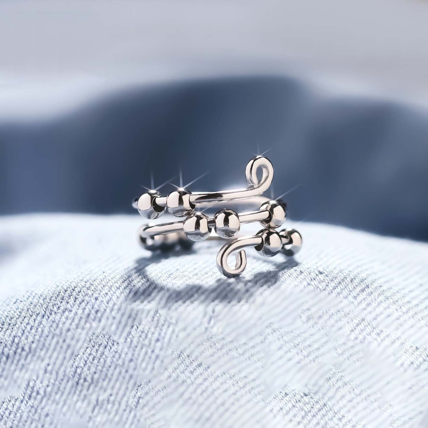 For Daughter - S925 Drive Away Your Anxiety Circle Beads Ring