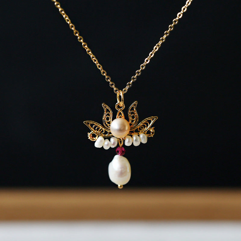 Enlightment & New Beginnings Lotus Pearl Necklace