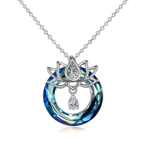 OM Crystal Hallow Lotus Necklace