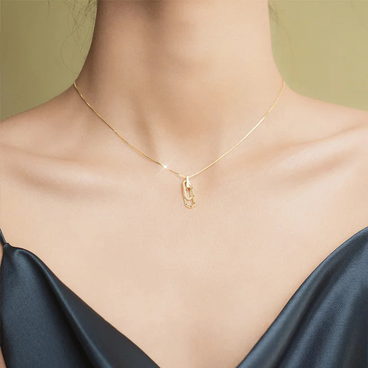 For Daughter - S925 Mother & Daughter Forever Linked Forever Loved Circle Necklace