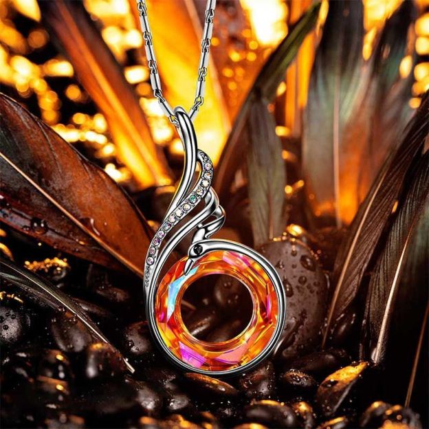 For Self - I Survived Because The Fire Inside Me Burns Brighter Than The Fire Around Me Crystal Necklace