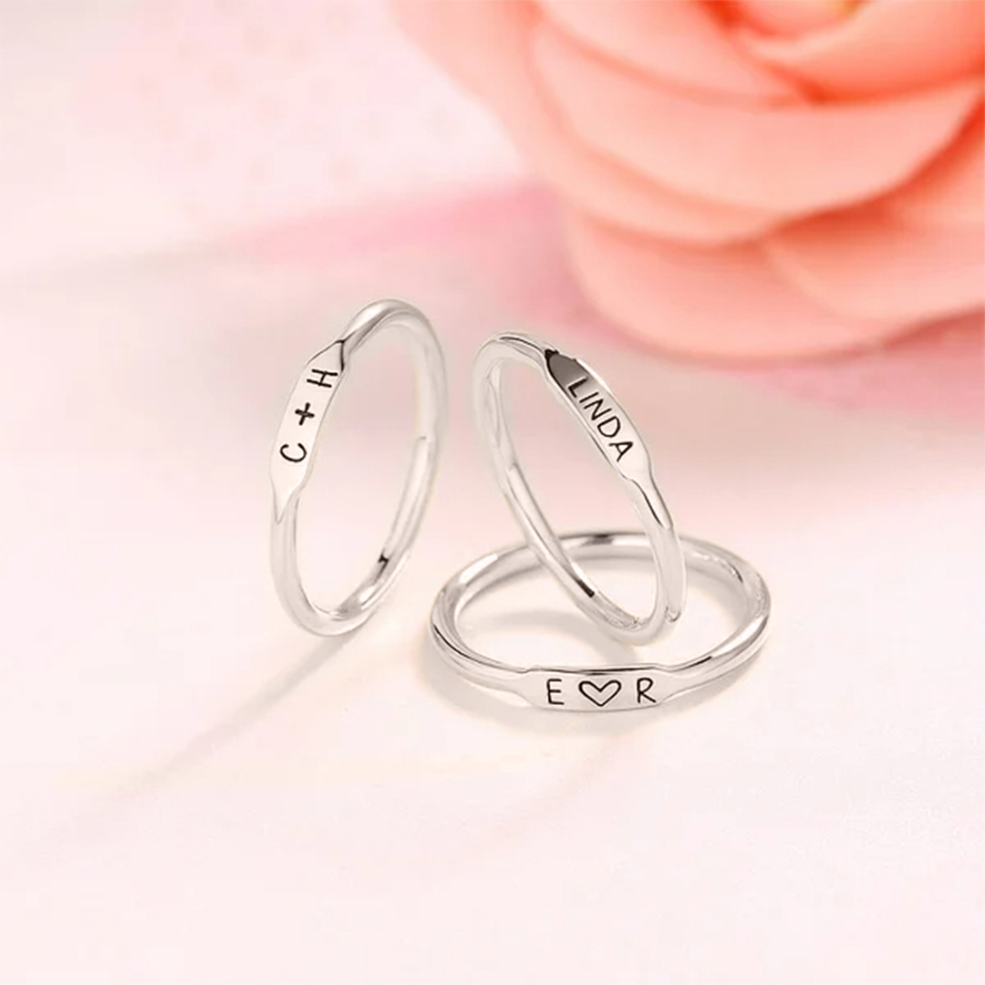 Striped Stacked Custom Rings