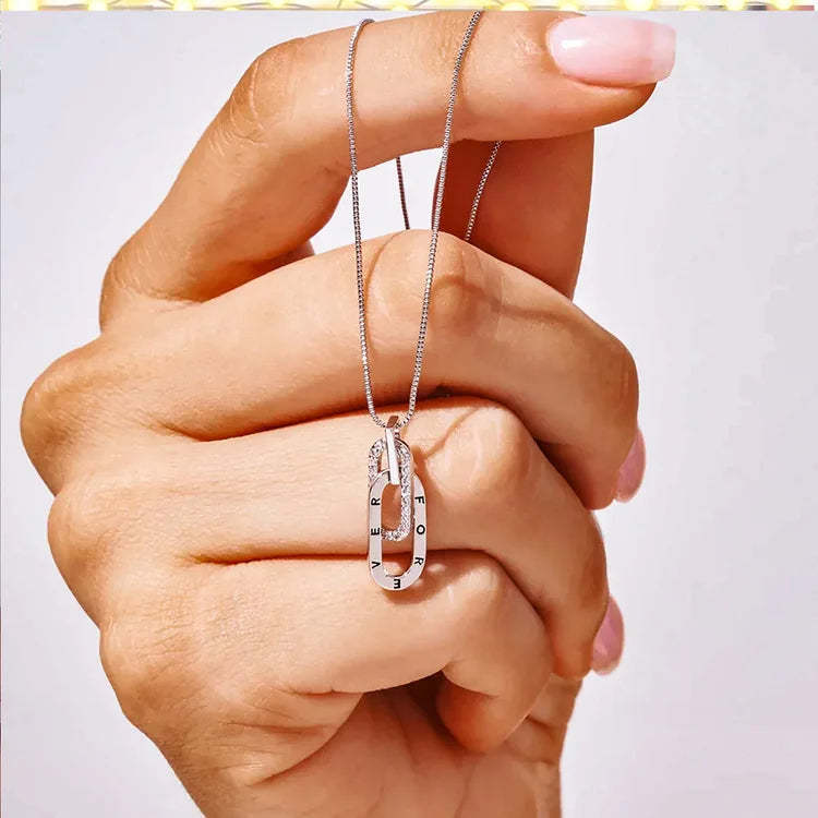 S925 Whether Near or Far Apart We're Always Linked at Heart Circle Necklace