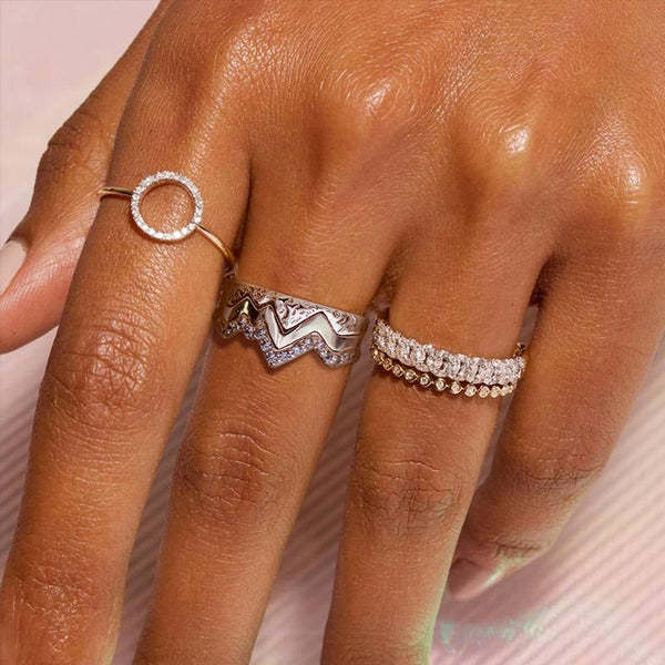 For Mother - S925 I Love You to the Mountain and Back Triple Stacked Mountain Ring