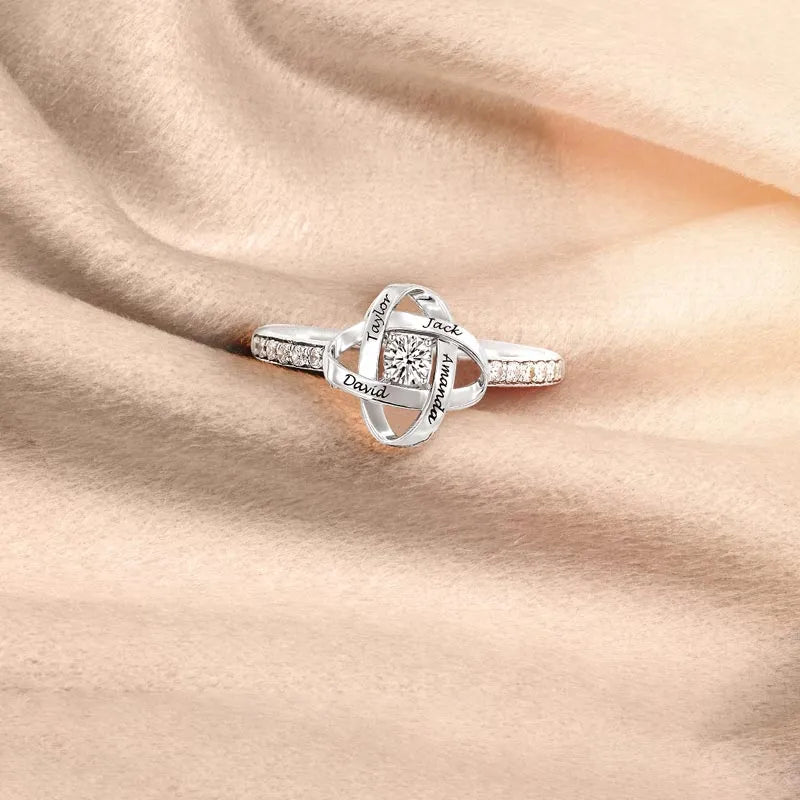 S925 Custom Name Knot Ring