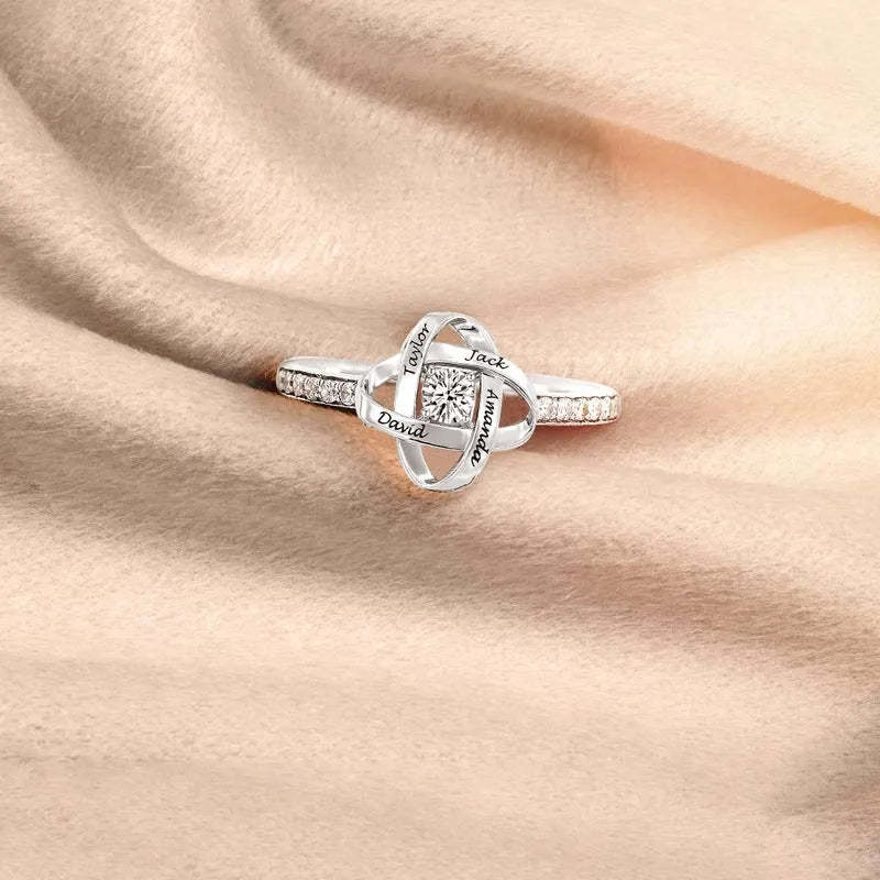 S925 Custom Name Knot Ring
