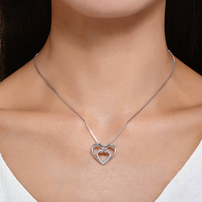 For Granddaughter - S925 Always Keep Me in Your Heart for You are Always in Mine Two hearts Infinity Necklace