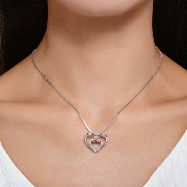For Granddaughter - S925 Always Keep Me in Your Heart for You are Always in Mine Two hearts Infinity Necklace
