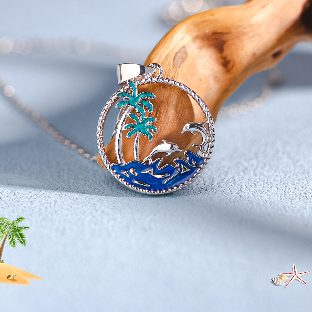 S925 You Need to Slow Down and Breathe Palm Tree Necklace